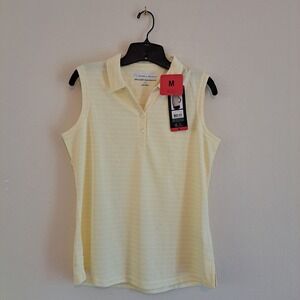 NWT Pebble Beach Women's Sleeveless Polo - Yellow, Med 1890511